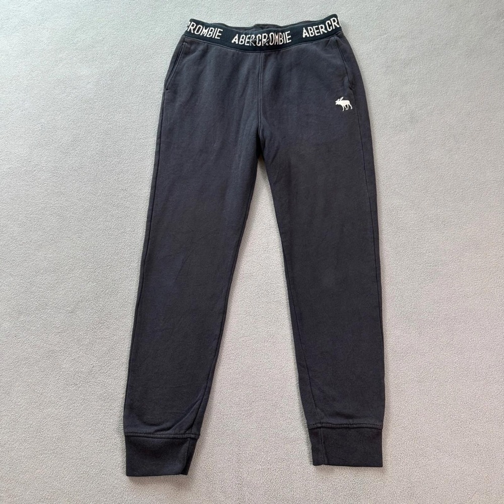 Abercrombie Kids Navy Blue Logo Waistband Jogger Sweatpants Size 13/14